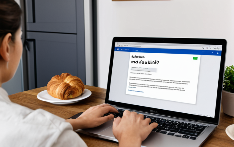 Password Reset Help**

A person looking frustrated in front of a computer screen displaying a login page. The text on the screen indicates a "Mot de passe oublié?" link. The background is a cozy, slightly messy home office with a half-eaten croissant and a café au lait on the desk. The overall feeling is relatable and slightly humorous. safe for work, appropriate content, fully clothed, professional, perfect anatomy, natural proportions, high quality.

**