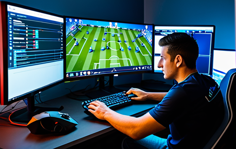 FC온라인 에픽 아이템 활용법 - Strategic Team Selection**

"A professional FC Online player, fully clothed, carefully analyzing pla...