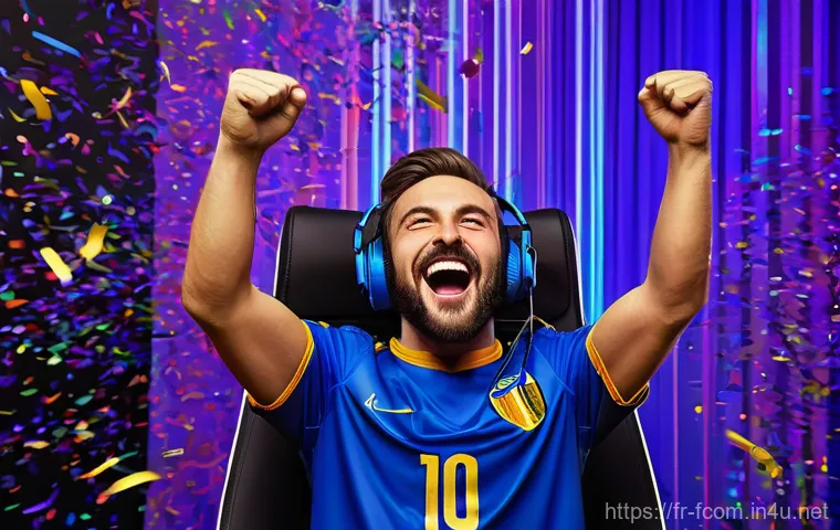 FC온라인 게임코칭 서비스 - **Prompt 2: Overcoming Frustration**
    A cinematic, atmospheric image capturing a gamer, late teen...