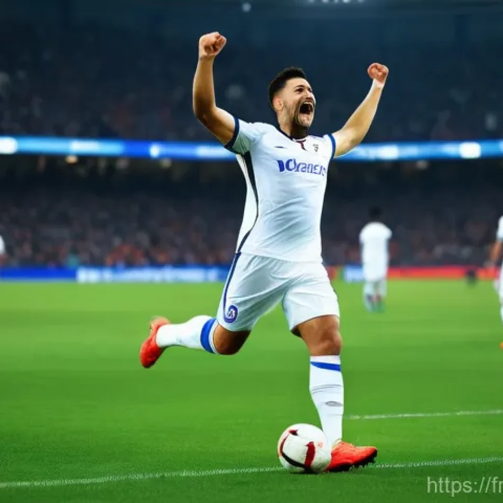 FC온라인 인기 클래스 순위 - **Clinical Striker Goal Celebration:**
"A male professional football player, in his early 20s, w...